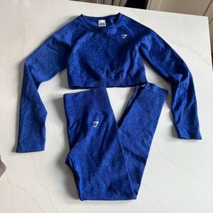 Gymshark Adapt Fleck Seamless Long Sleeve Top and Leggings SET - Medium